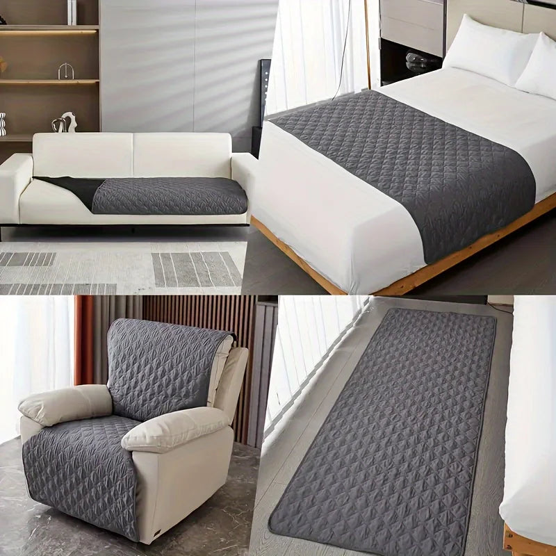 Reversible Dog Blanket - Double-Sided Bone Pattern Bed Sofa Cover, Washable Protector for Dogs & Cats, Indoor Outdoor