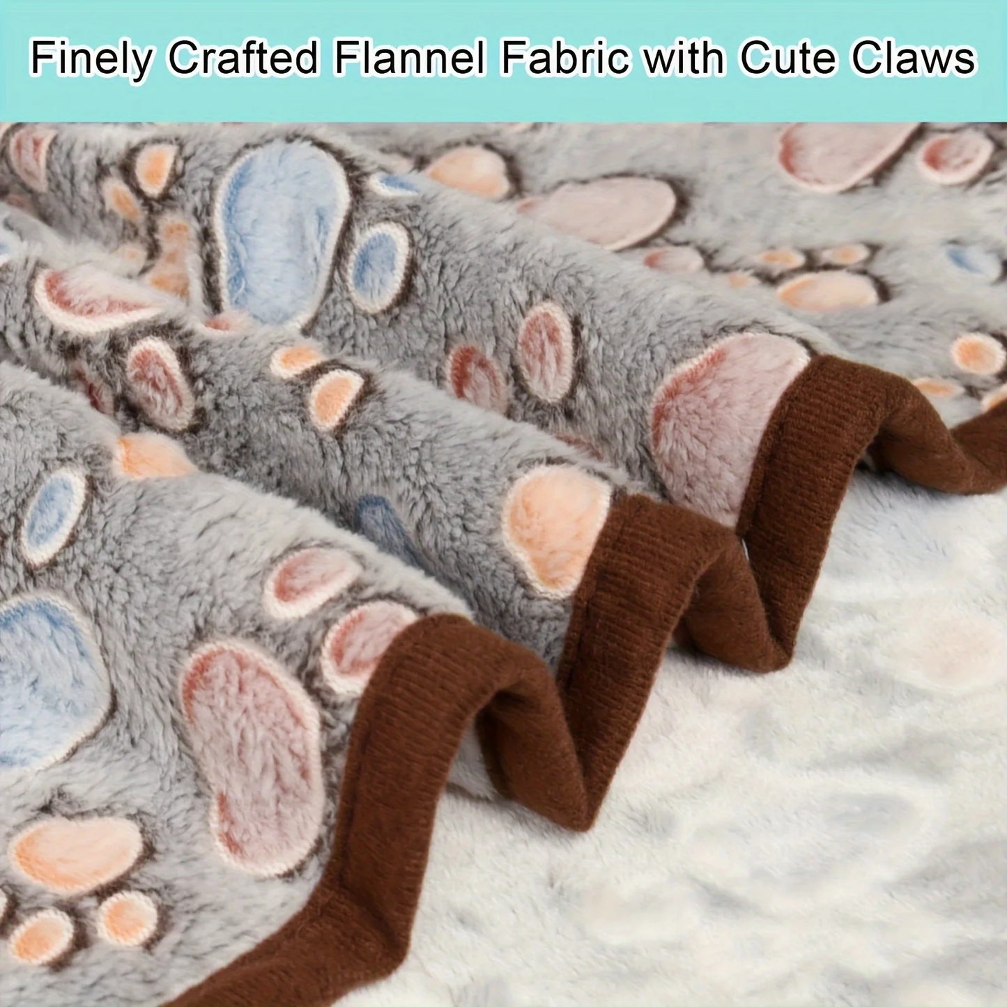3pcs Dog Paw Print Pet Blankets, Soft Coral Fleece, Cozy Polyester Fiber Fill, All-Season Warmth, with Ideal for Extra Small