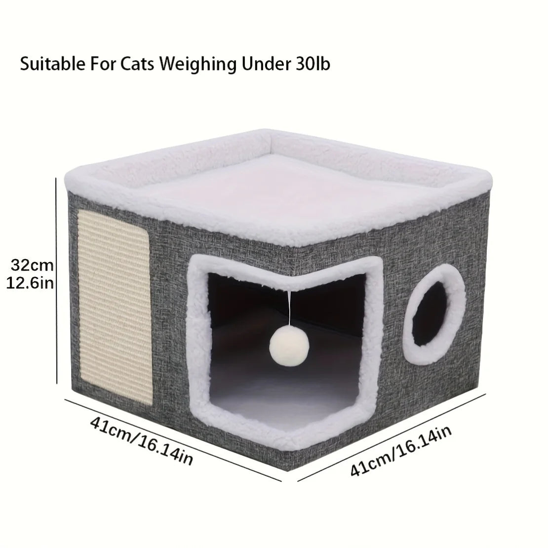 Indoor Cat Beds: Double-decker Luxury Houses, Foldable Sofas, Sisal Scratching Boards, Non-slip Bottoms, Scratching Pads.