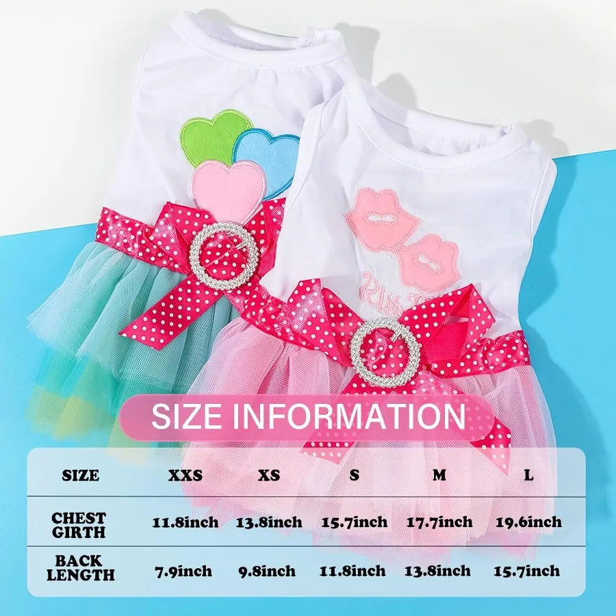2 Pack Cute Princess Tutu Dog Dresses for Small Female Dogs Suitable for Chihuahua Yorkie and Other Tiny Breeds Adorable Outfit