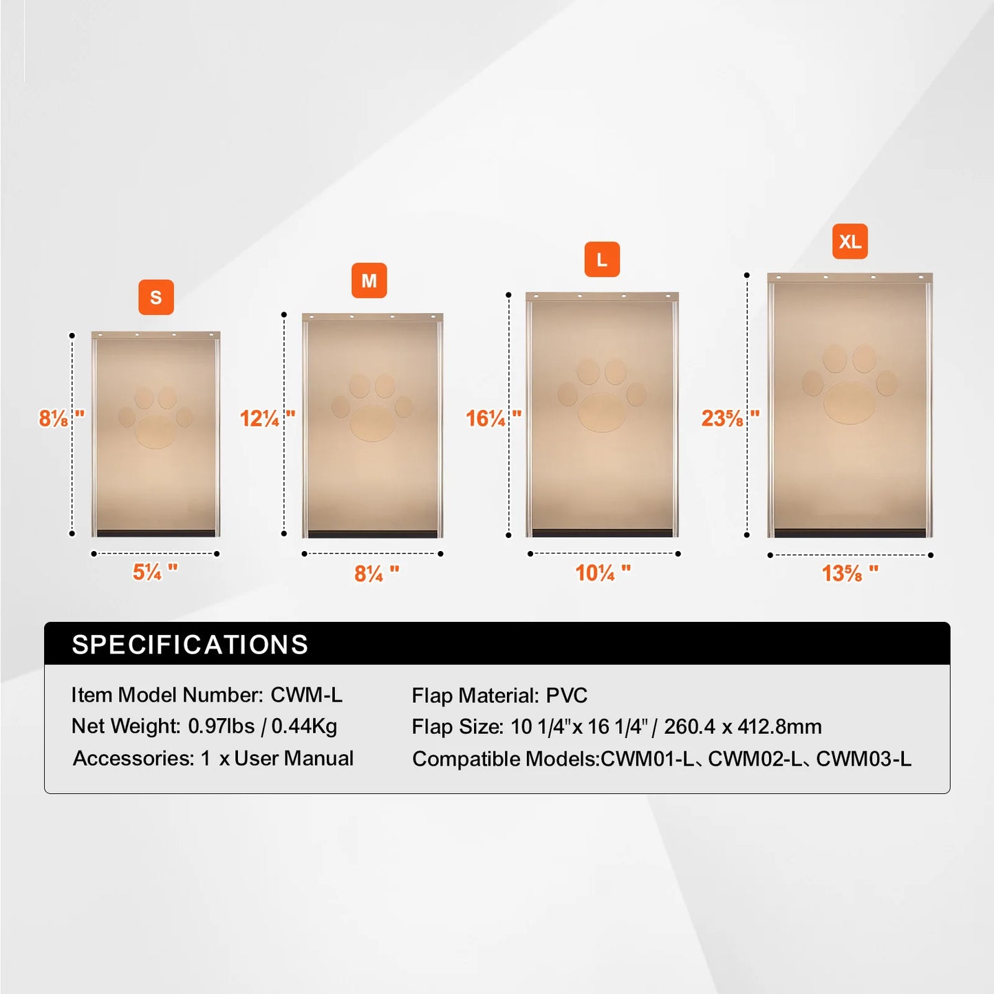 SucceBuy Pet Door Replacement Flap Compatible with Flap Pet Doors Magnetic Strip Weather-proof Thickened PVC Replacement Flap