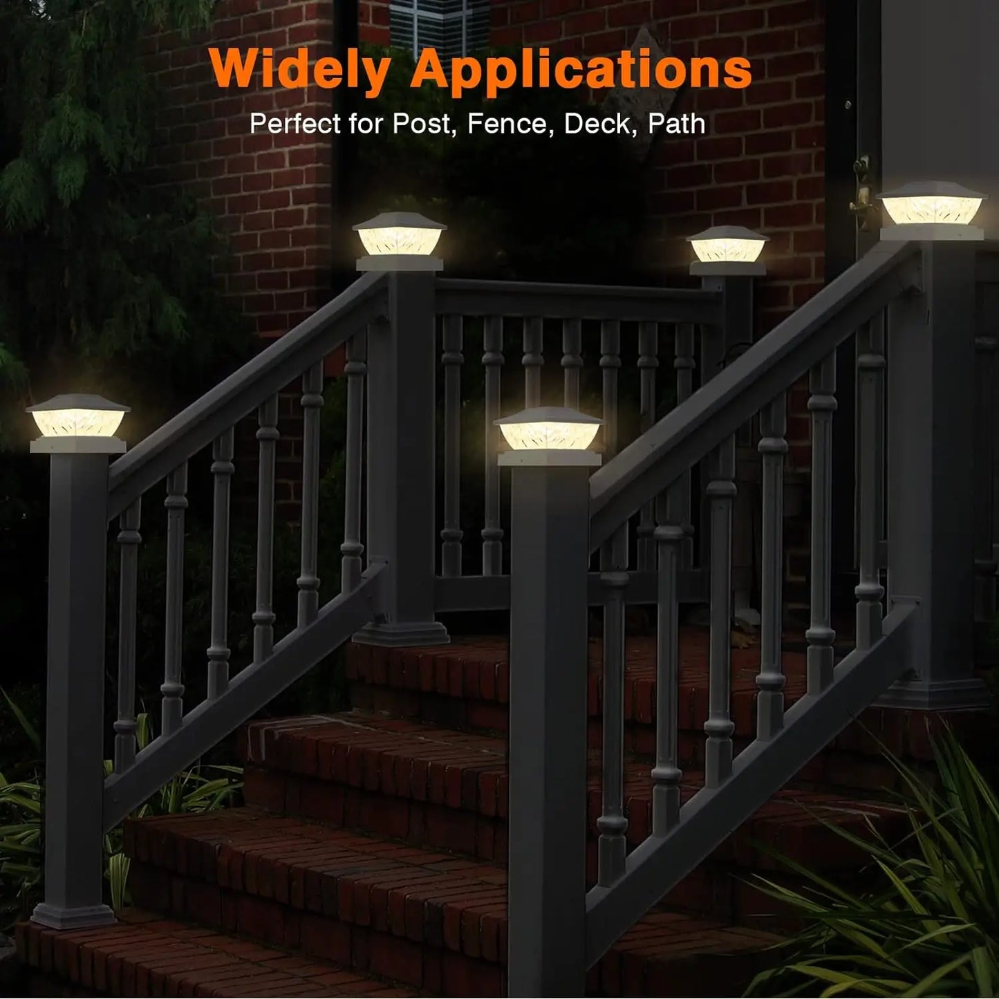 4/6/8/12 Pack 2 Mode Bright Solar Post Lights White