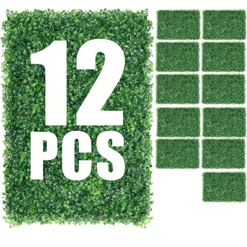 12PCS 24 "x16" artificial turf and UV resistant grass wall panels for green wall decoration and garden fencing