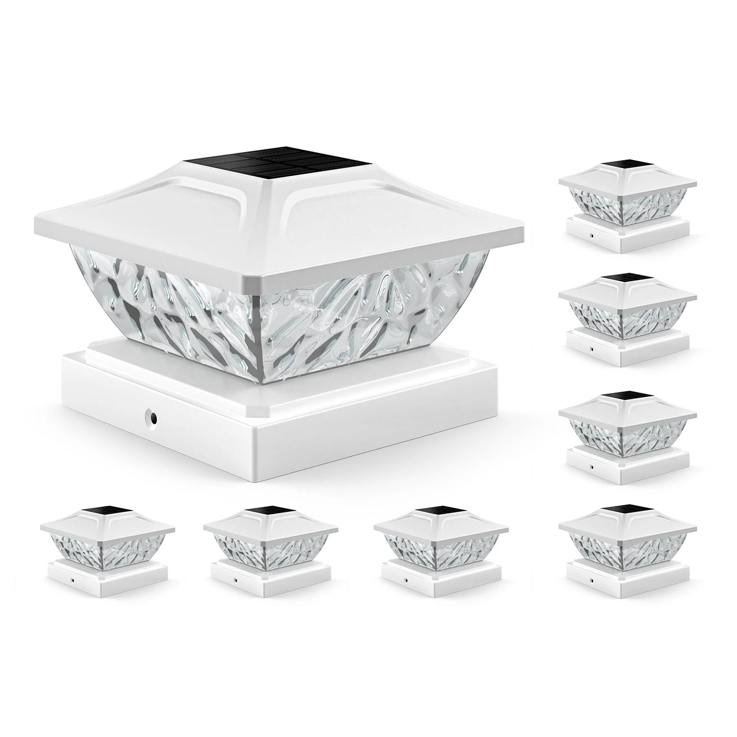 4/6/8/12 Pack 2 Mode Bright Solar Post Lights White