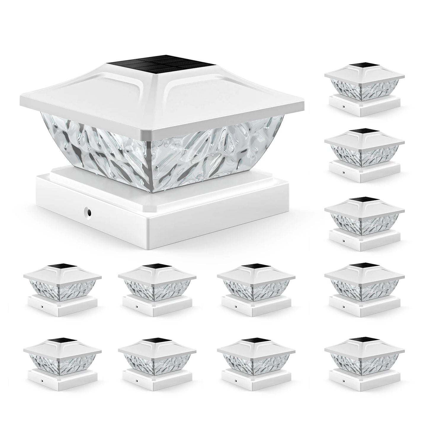 4/6/8/12 Pack 2 Mode Bright Solar Post Lights White