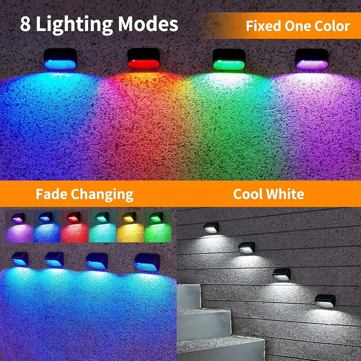 6/12 Pack Fence Lights Solar Powered for Yard Patio Decor