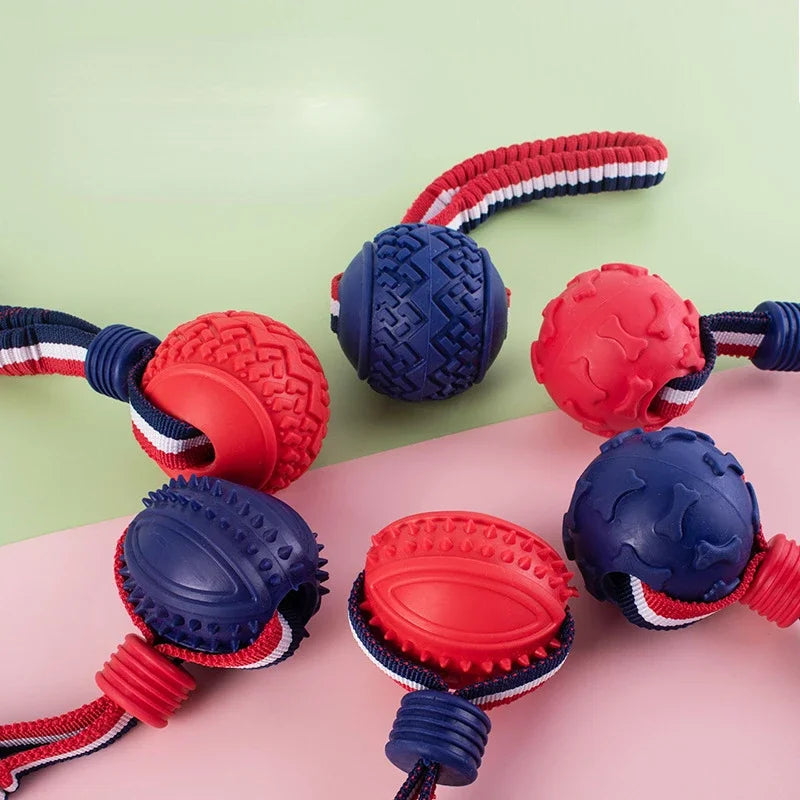 Interactive Training Knot String Rope Puppy Dogs Toy Balls Ball Molar Resistant Bite Cleaning with Chewing Pet Toys Tooth Dog
