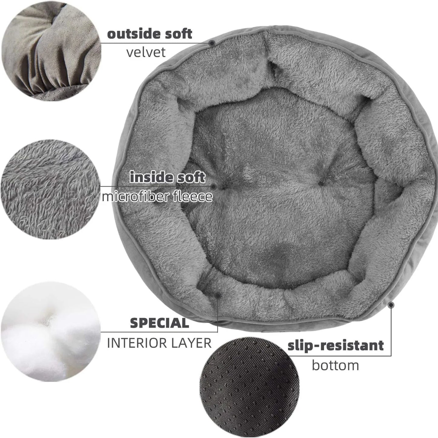 Pet Bed for Small and Large Pets, Soft and Washable 50 cm