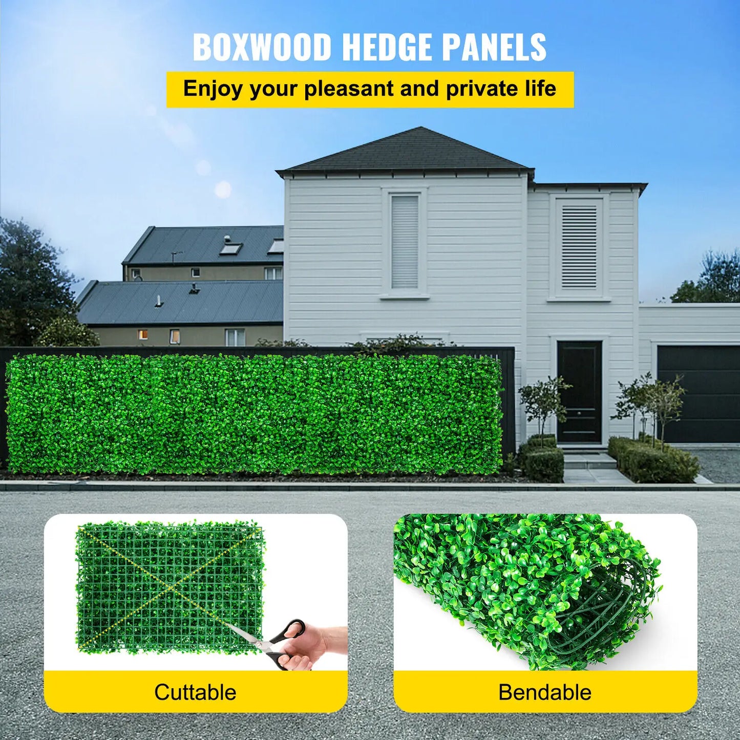12/24pcs 40*60cm Artificial Hedge Fake Plants Panel Christmas Decor Wedding Grass Mat Garden Backyard Wall Decor Home Garden
