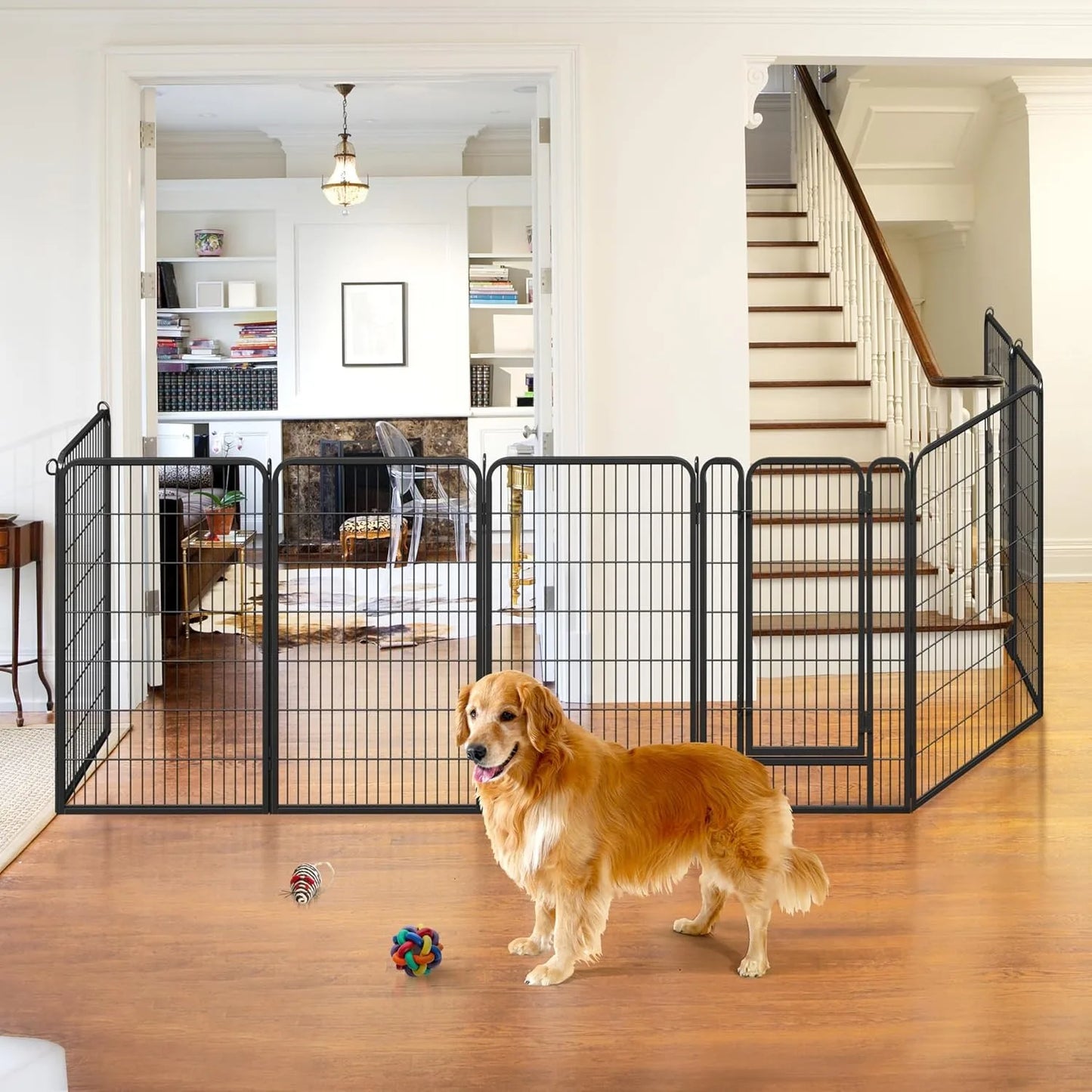 Dog Playpen Outdoor 47 inch 16 Panels Indoor Dog Fence Metal Dog Pen Heavy Duty Pet Exercise Pen for RV/Camping/Garden