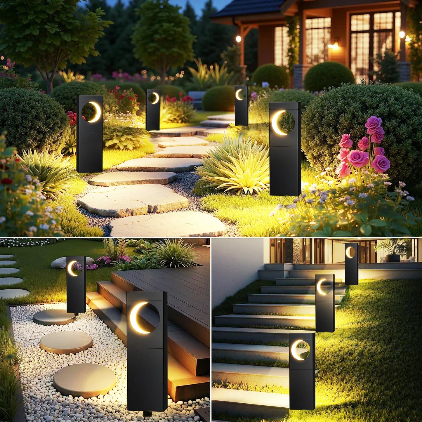 4Pack Super Bright Solar Lights, 12Hrs Auto On/Off, Outdoor Pathway/Garden/Patio LED Decor for Wedding/Mother's Day"