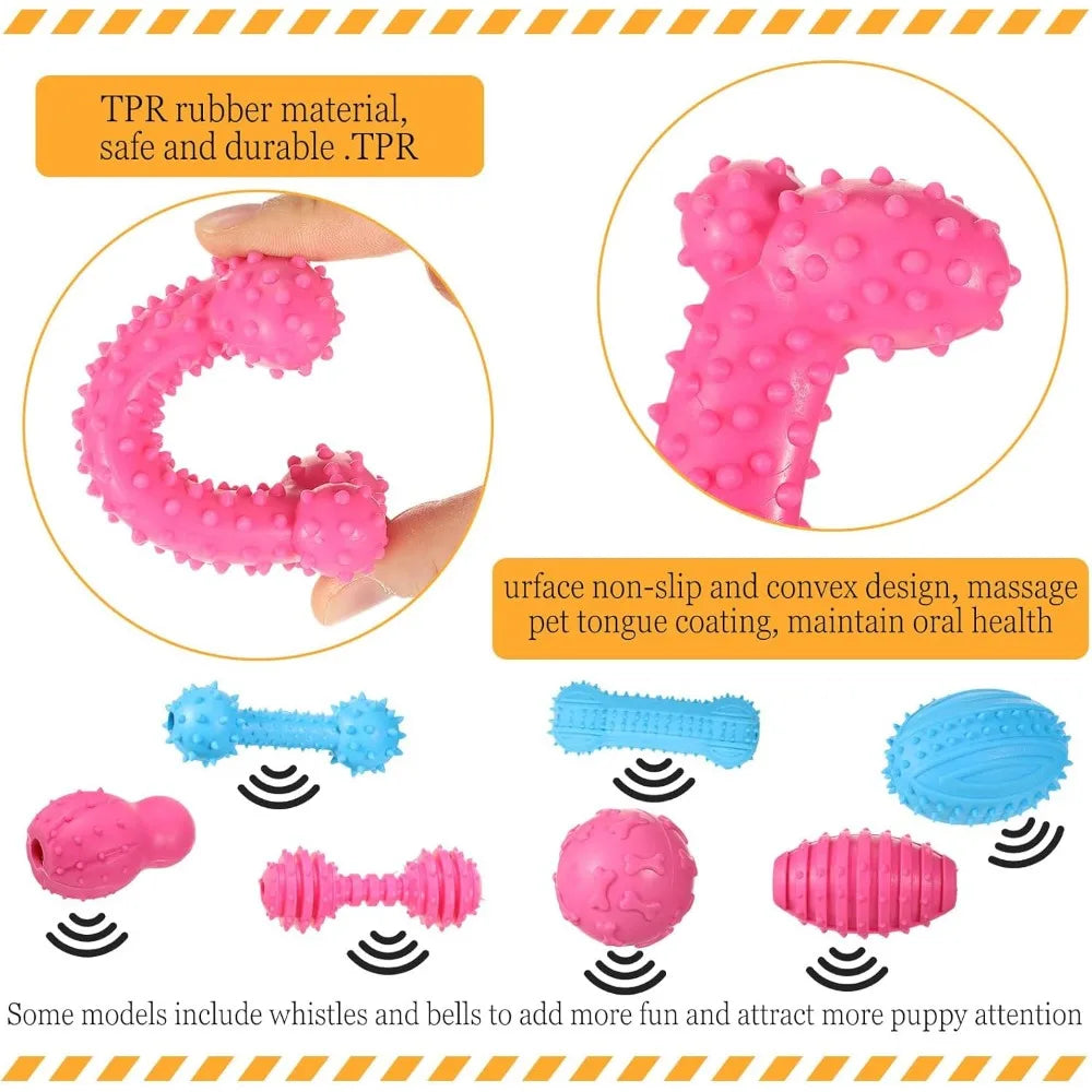Jenaai 50 Pack Puppy Toys Chew for Teething Cute Soft Dog Toys Interactive Teething for Small Dogs Anxiety Relief Cleaning Teeth