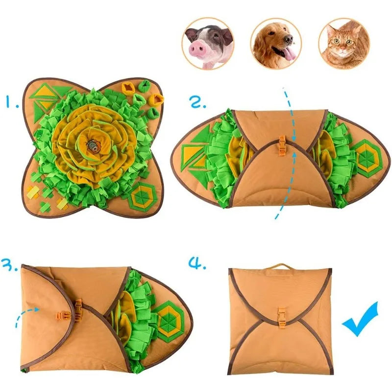 Snuffle Mat Pet Dog Feeding Mat, Durable Interactive Dog Puzzle Toys Encourages Natural Foraging Skills