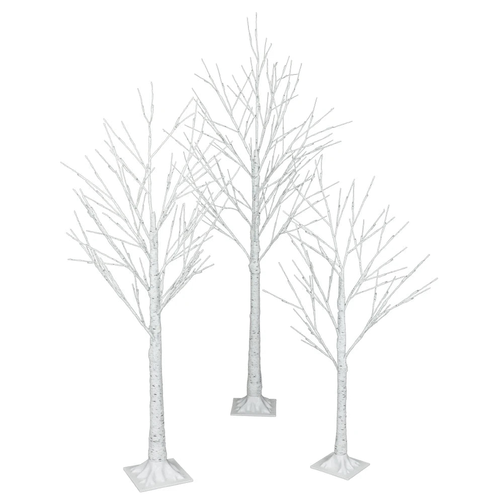 6FT/5FT/4FT Snowflake Christmas Tree with 96 LED/72 LED/48 LED Lamp