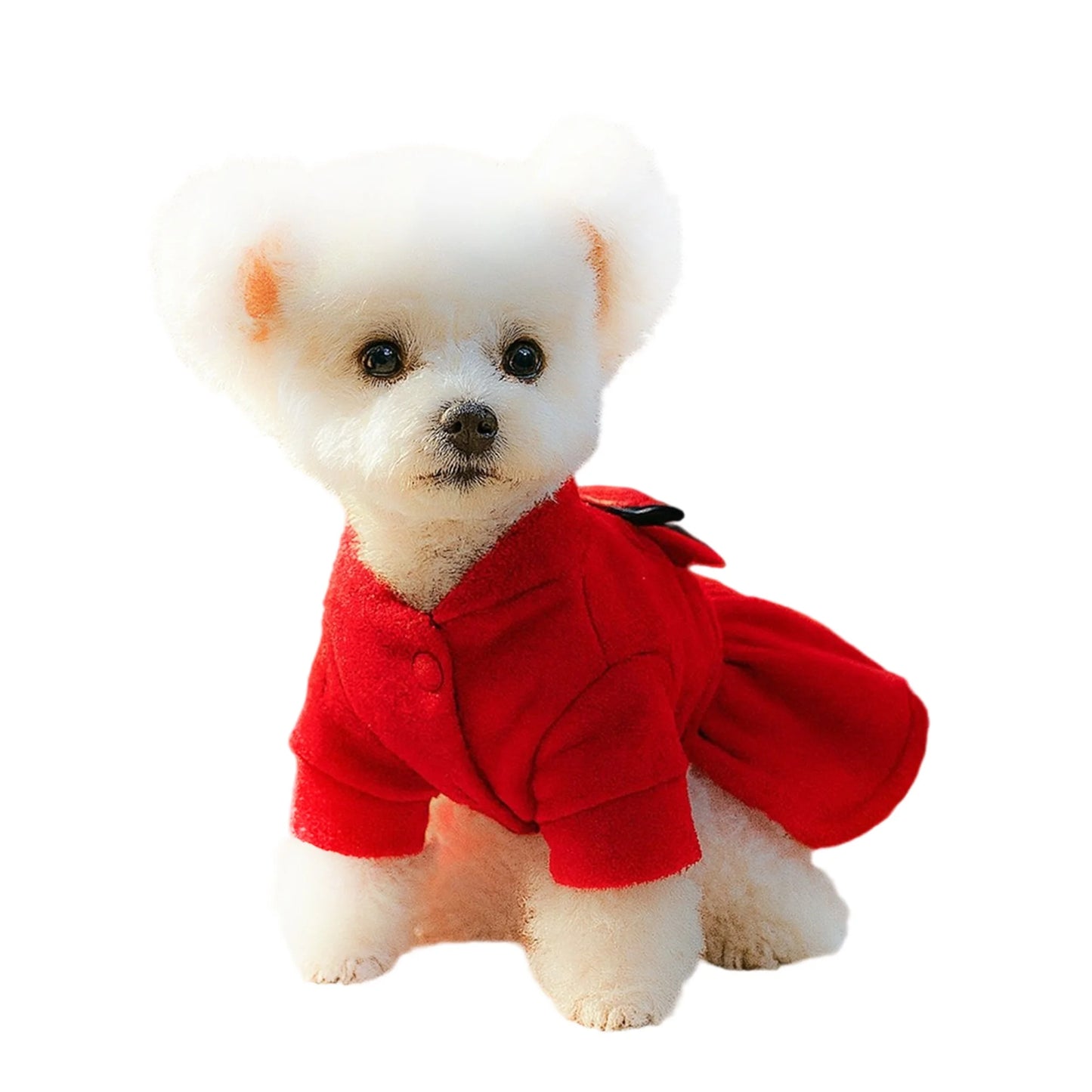 Christmas Dog Costume with Santa Hat and Jingle Bells Festive Pet Outfit for Small Dogs and Cats Holiday Dress