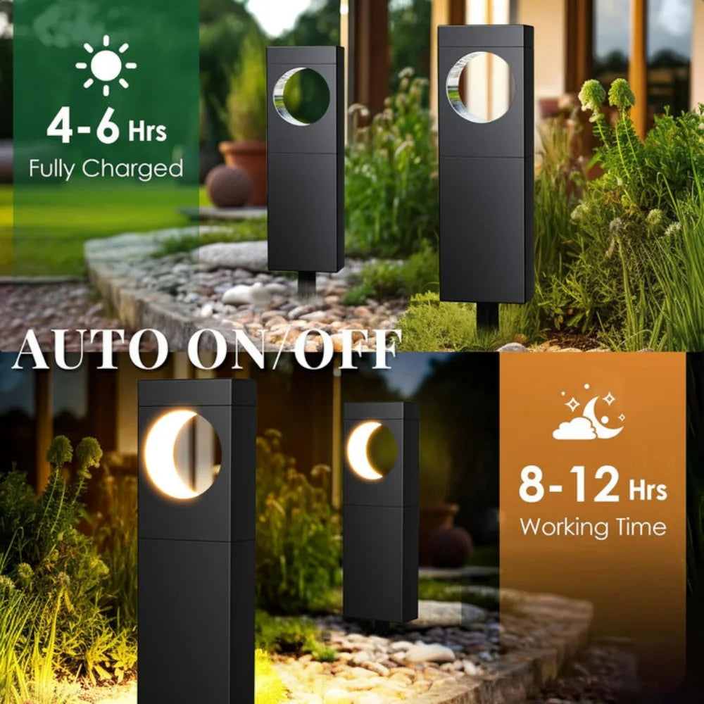 4Pack Super Bright Solar Lights, 12Hrs Auto On/Off, Outdoor Pathway/Garden/Patio LED Decor for Wedding/Mother's Day"