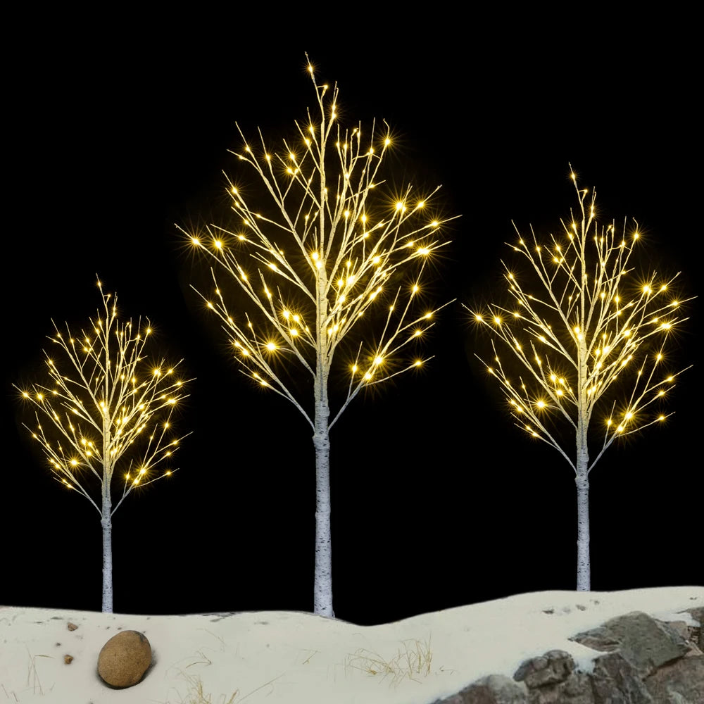 6FT/5FT/4FT Snowflake Christmas Tree with 96 LED/72 LED/48 LED Lamp