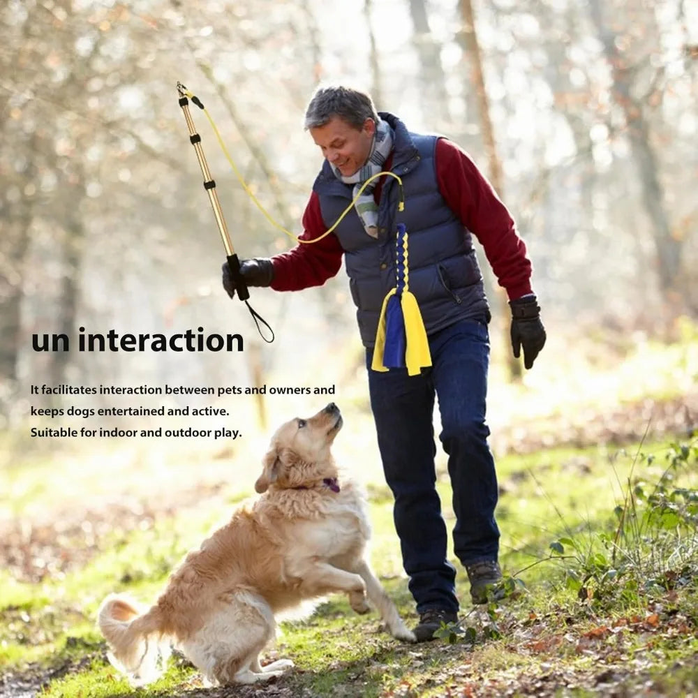 Sorandy Flirt Pole for Dogs Chase and Tug of War, Interactive Toys with Rope Lure Teaser Wand for Outdoor Training and Exercise,
