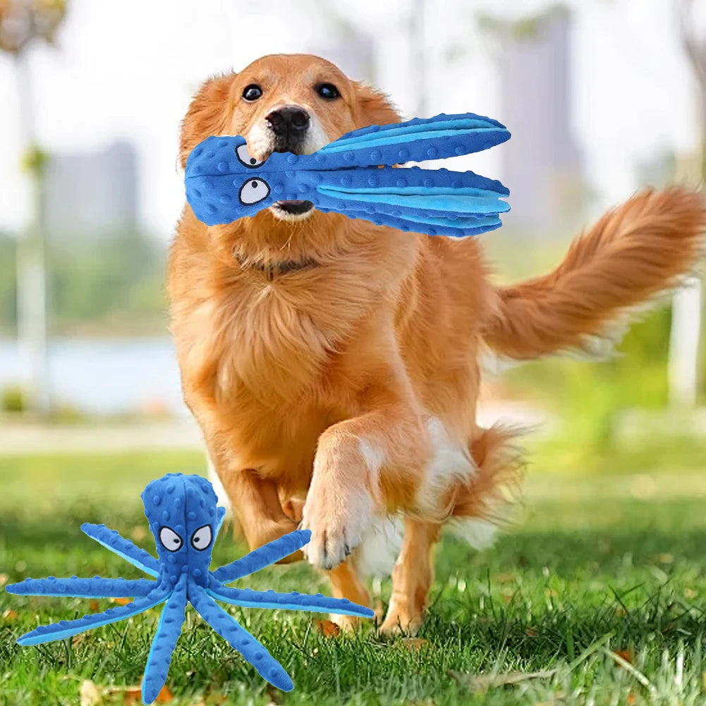 2Pcs Dog Vocal Toys Octopus Non-stuffed Soft Plush Toy Puppy Educational Teething Dog Chew Puppy Training Toys Pet Supplies