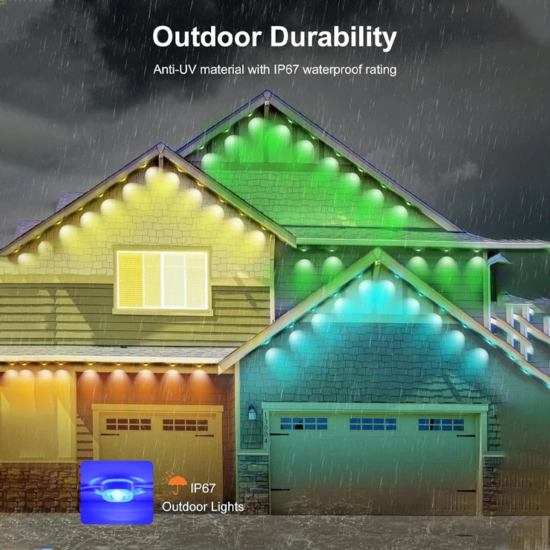 Permanent Outdoor Lights Smart RGBIC Eaves LED Fairy String