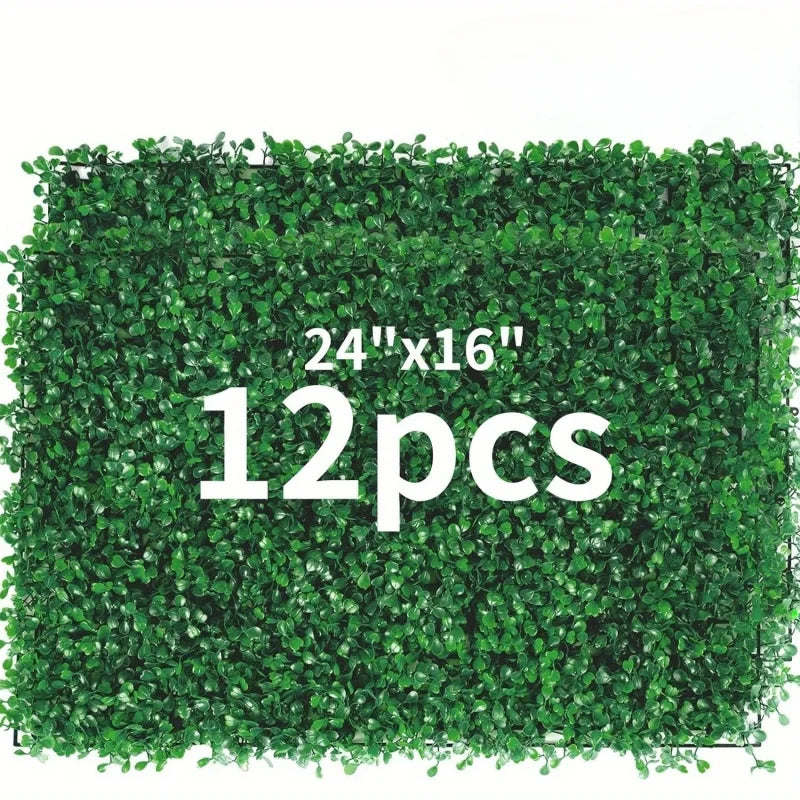 12PCS 24 "x16" artificial turf and UV resistant grass wall panels for green wall decoration and garden fencing