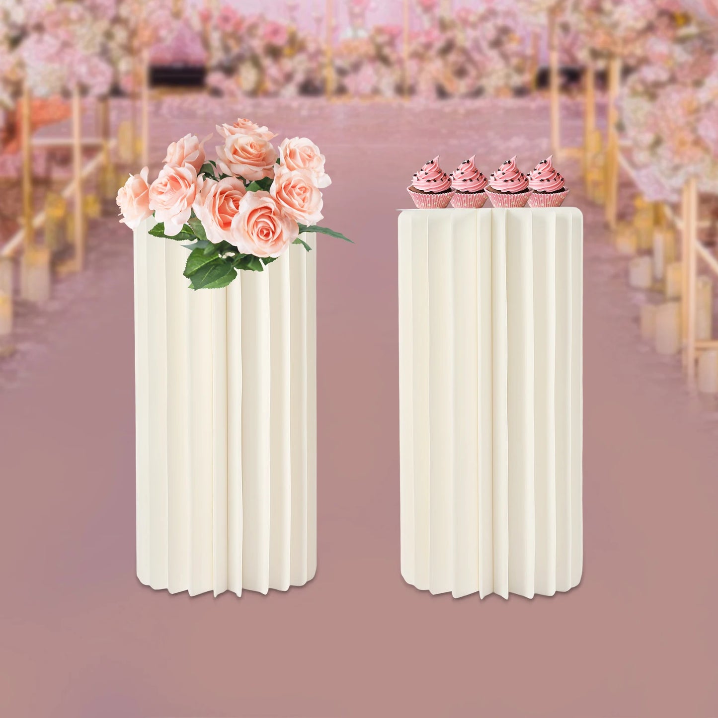 Wedding Centerpieces Cardboard Vases Sets Flower Vase Flowers Cylinder Centerpiece Stand for Party Tables Decorations