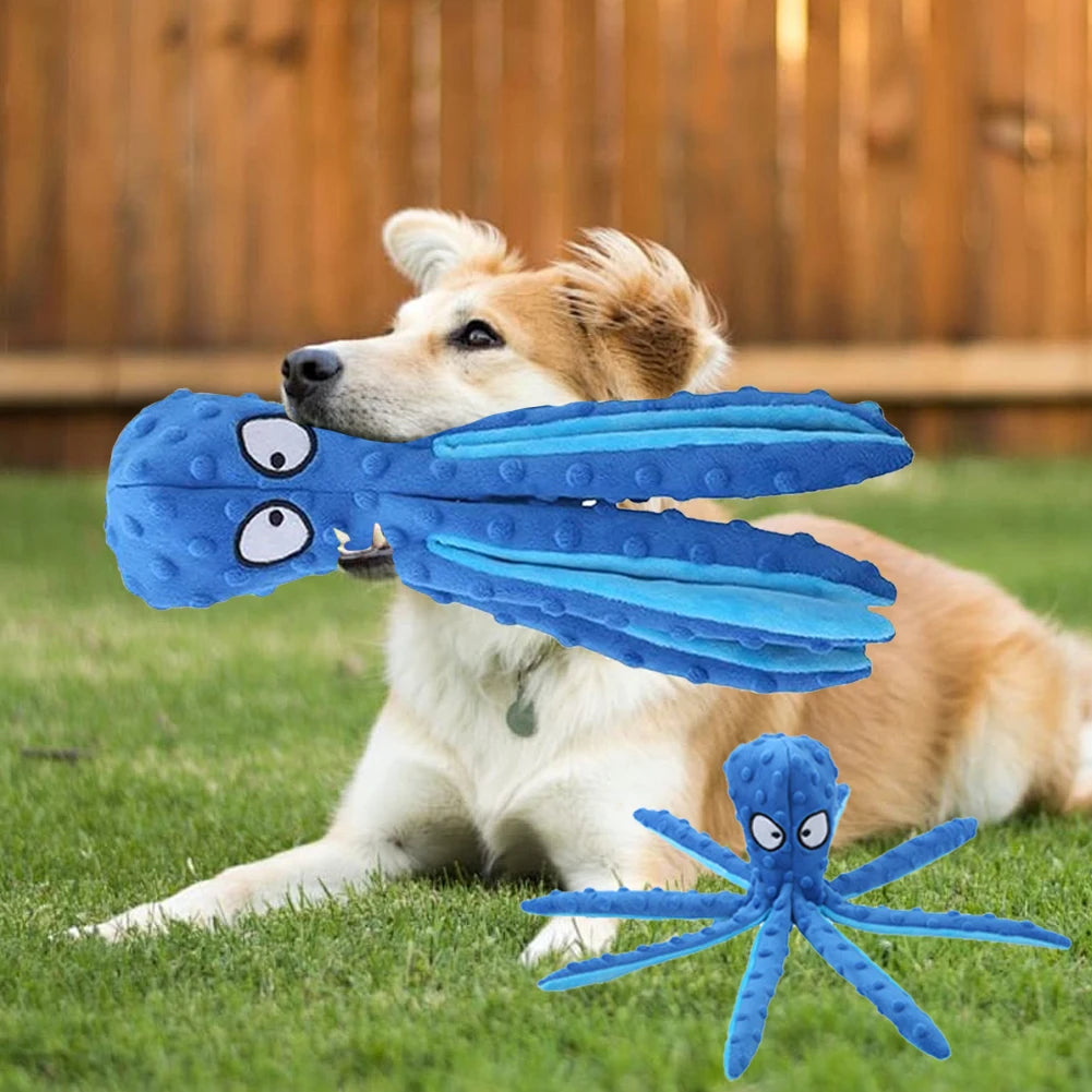 2Pcs Dog Vocal Toys Octopus Non-stuffed Soft Plush Toy Puppy Educational Teething Dog Chew Puppy Training Toys Pet Supplies
