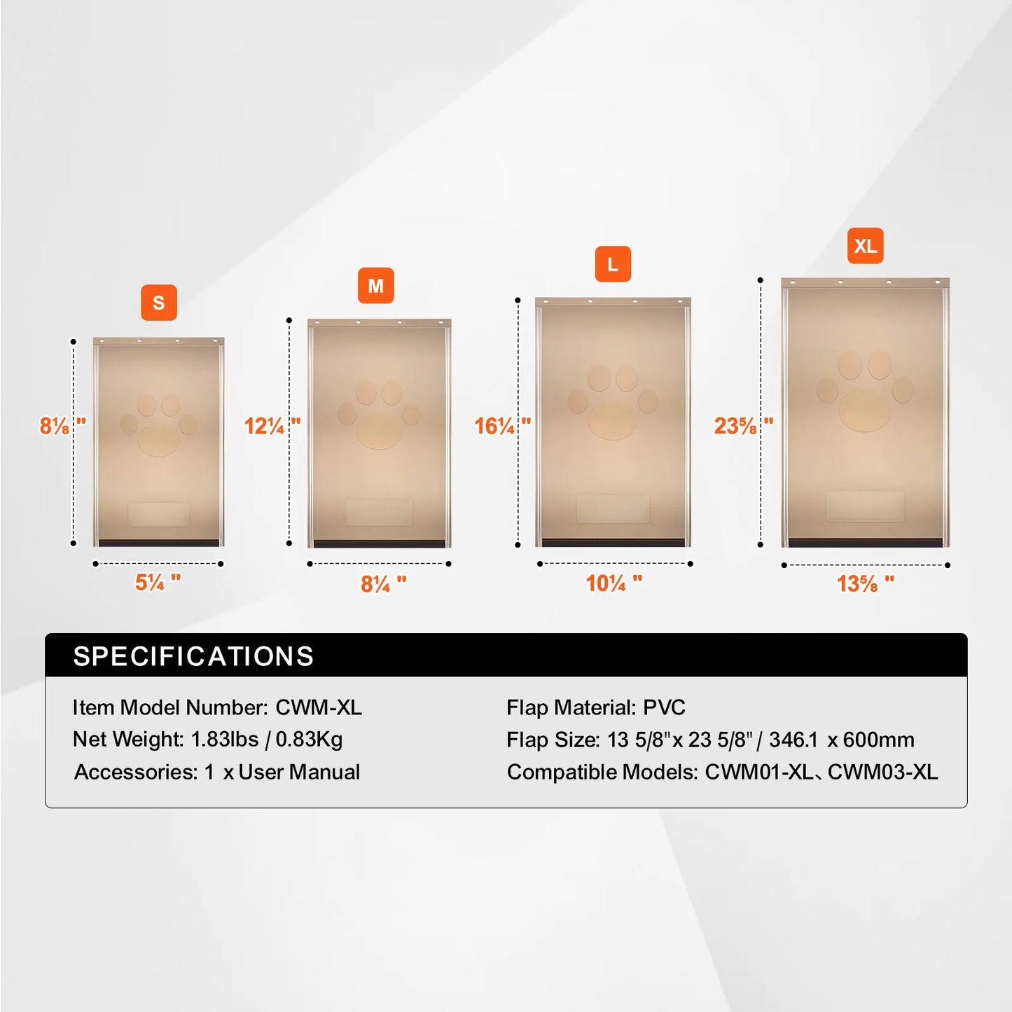 SucceBuy Pet Door Replacement Flap Compatible with Flap Pet Doors Magnetic Strip Weather-proof Thickened PVC Replacement Flap