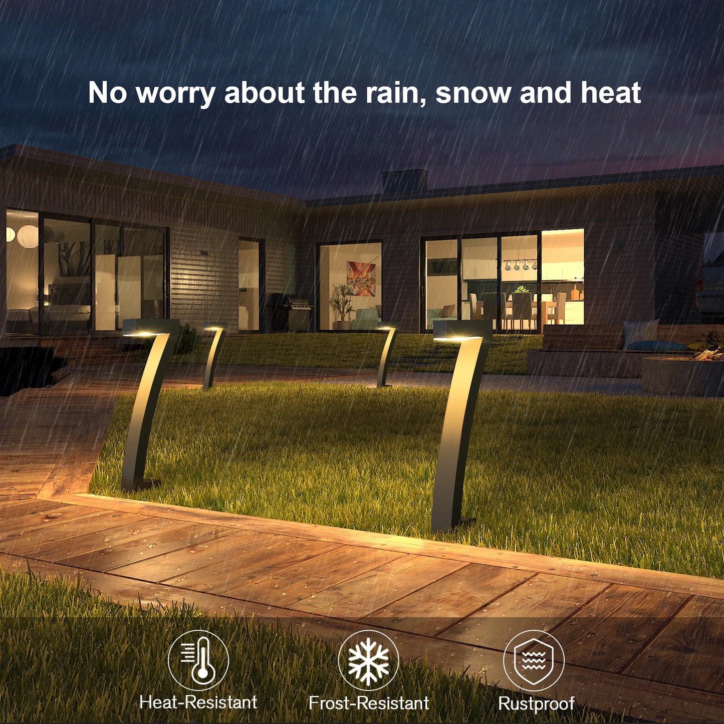 6Pack Bright Solar Outdoor Lights Pathway for Yard Walkway