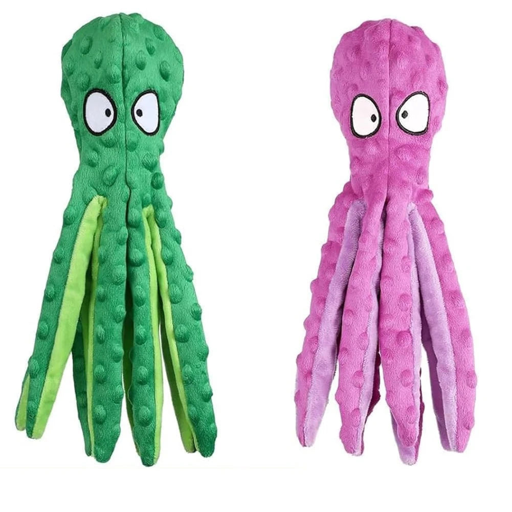 2Pcs Dog Vocal Toys Octopus Non-stuffed Soft Plush Toy Puppy Educational Teething Dog Chew Puppy Training Toys Pet Supplies