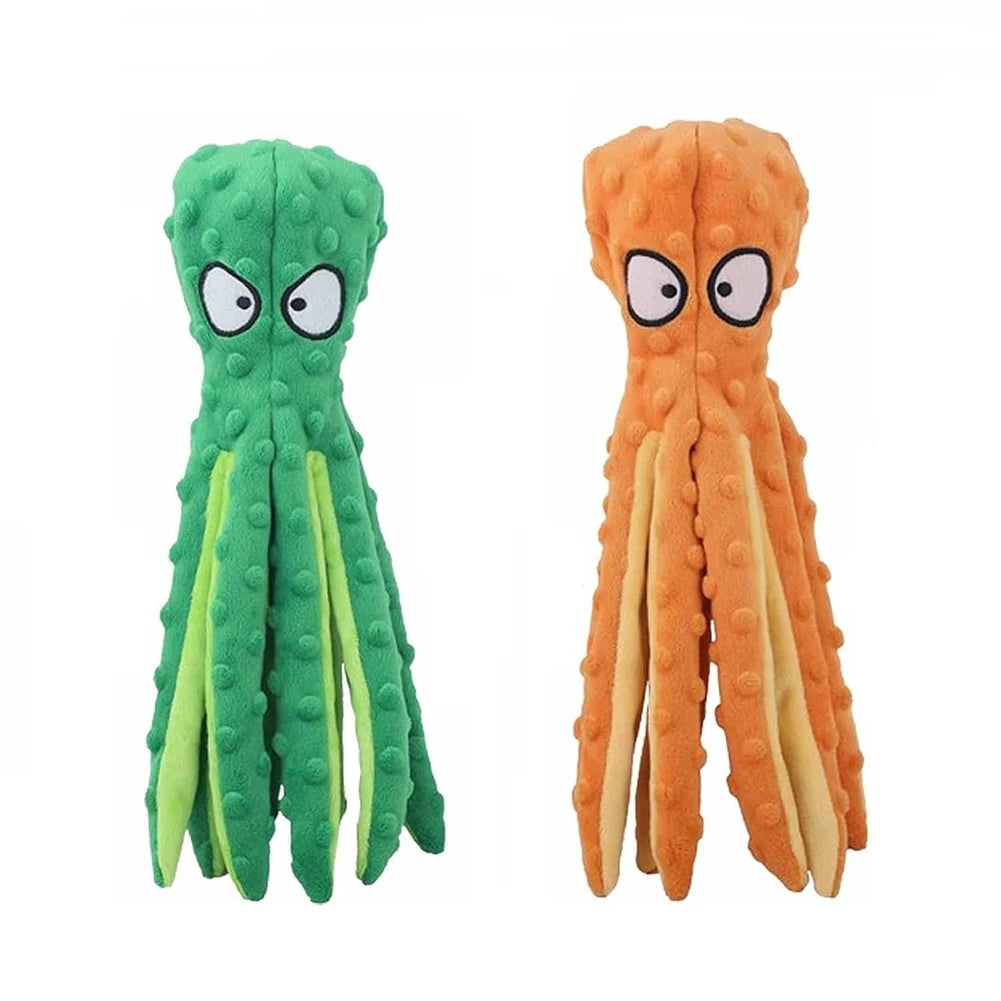 2Pcs Dog Vocal Toys Octopus Non-stuffed Soft Plush Toy Puppy Educational Teething Dog Chew Puppy Training Toys Pet Supplies
