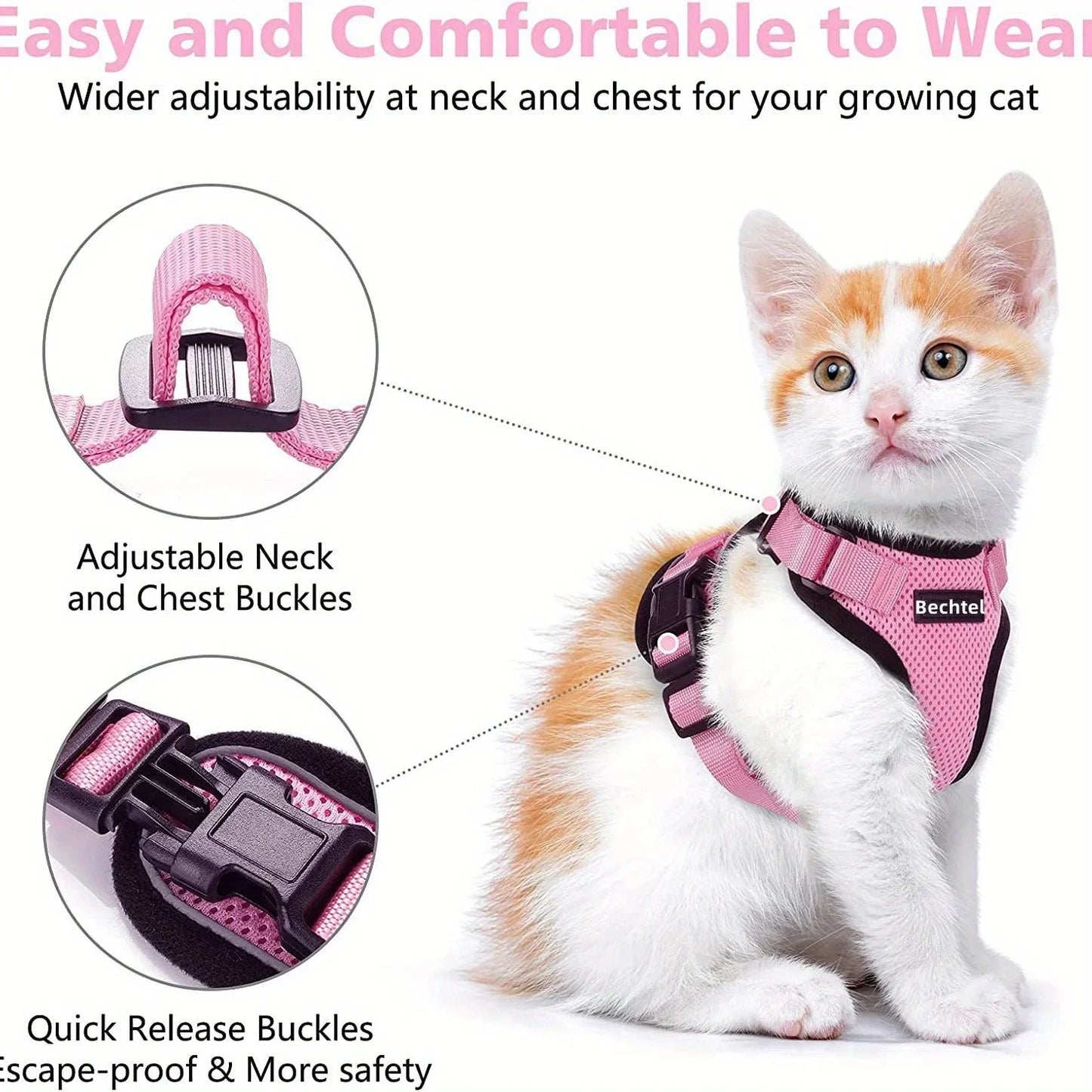 Cat Leash Non-Slip Adjustable Leash Vest Pet Carrier