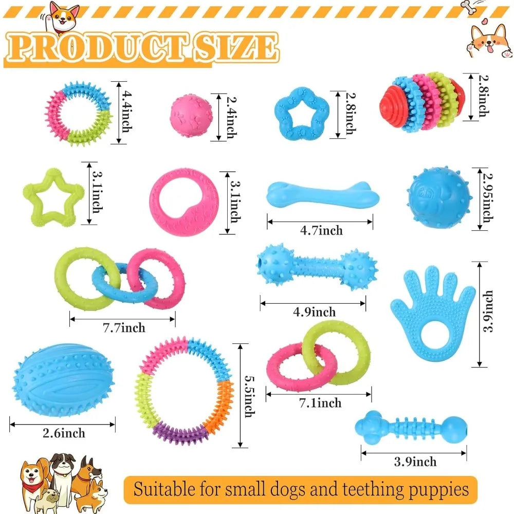 Jenaai 50 Pack Puppy Toys Chew for Teething Cute Soft Dog Toys Interactive Teething for Small Dogs Anxiety Relief Cleaning Teeth