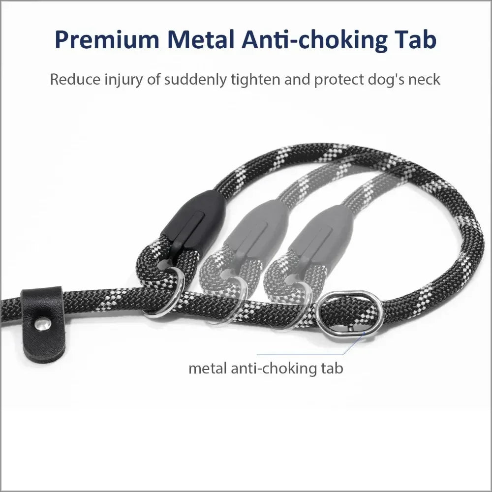NEW Dog Training Slip Leash, No Pull, Durable Reflective Lead, Puppy Heavy Duty Loop Rope, Comfortable H&le, 6 ft, 3/8 inch
