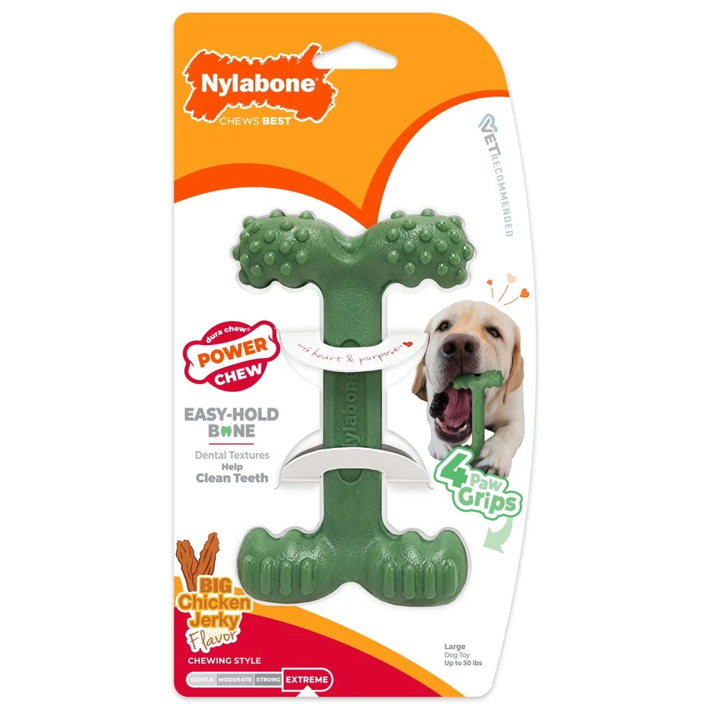 Power Chew Dog Dental Chew Toy with Paw Grips Tough Nylon Flavor Infused Healthy Chewing Teeth Cleaning Fun Up to 50 lbs
