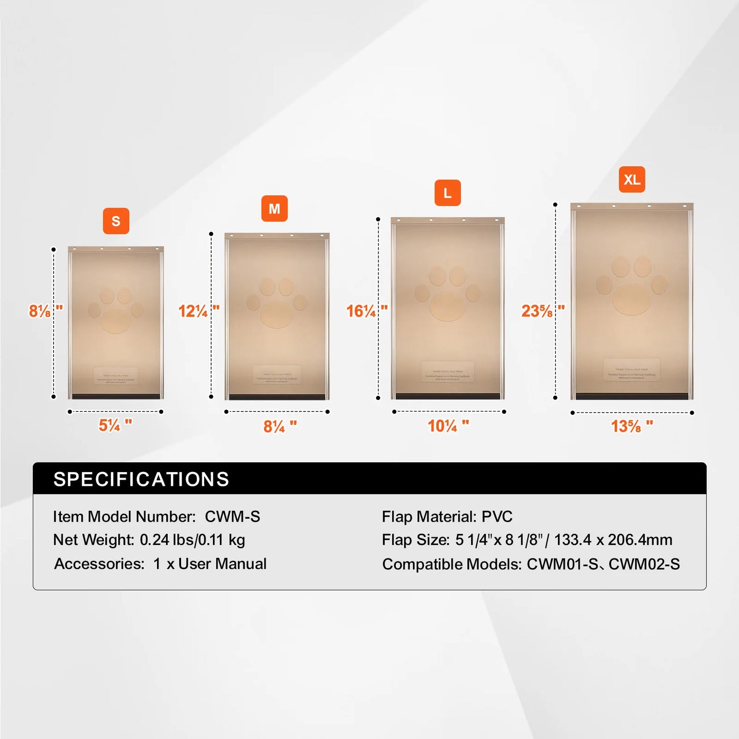 SucceBuy Pet Door Replacement Flap Compatible with Flap Pet Doors Magnetic Strip Weather-proof Thickened PVC Replacement Flap