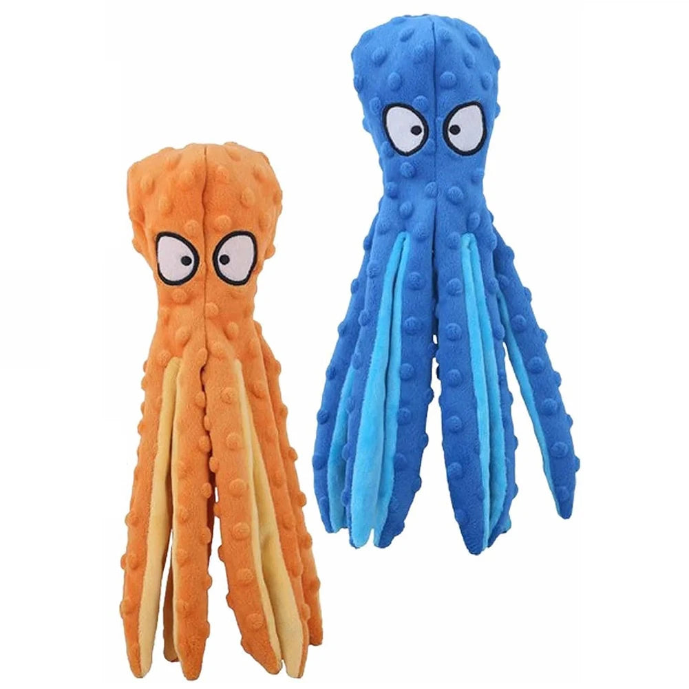 2Pcs Dog Vocal Toys Octopus Non-stuffed Soft Plush Toy Puppy Educational Teething Dog Chew Puppy Training Toys Pet Supplies
