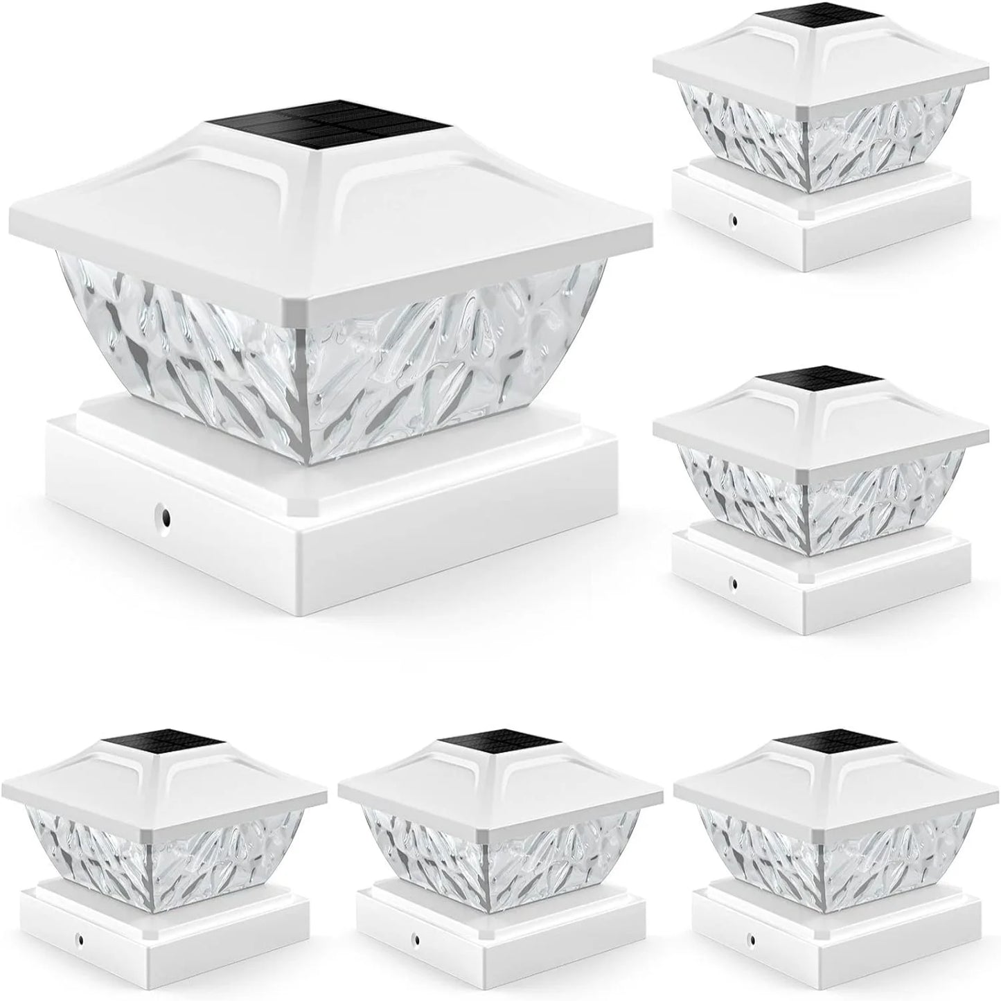 4/6/8/12 Pack 2 Mode Bright Solar Post Lights White