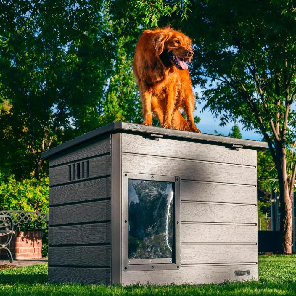 Deluxe Dog House, Weather Protected with Adjustable Vents, Ideal Shelter for Medium to Large Dogs