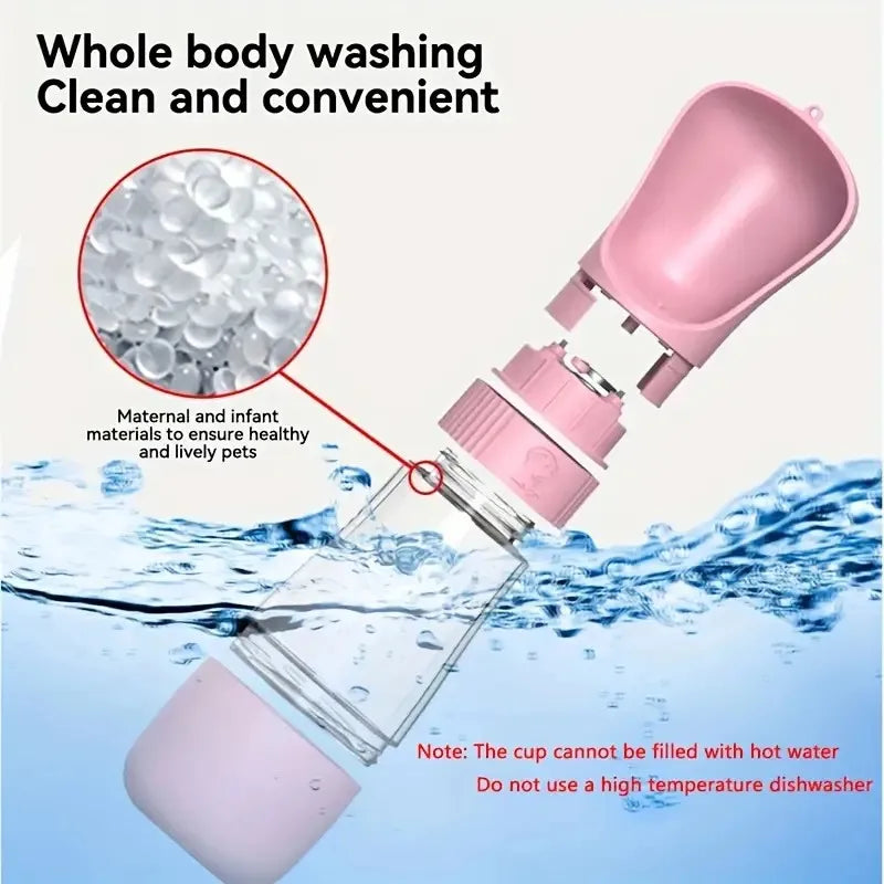 Portable Dog Water Bottle & Feeder - Lightweight Pet Dispenser for Hiking, Camping, Travel - Leakproof Outdoor for Cats & Dogs