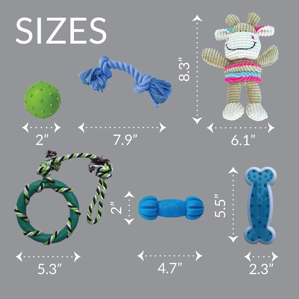 rocket & rex Dog Premium Chew Toy Set and Reusable and Washable Pet Pads for Small to Medium Breeds, Bundle and Save