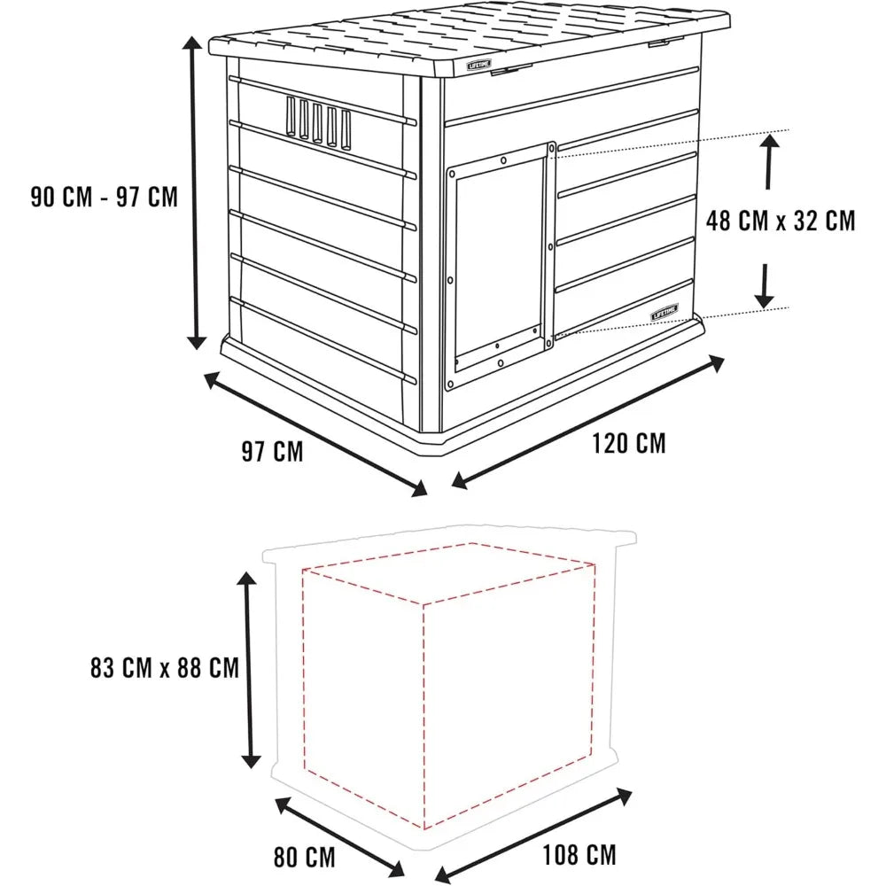 Deluxe Dog House, Weather Protected with Adjustable Vents, Ideal Shelter for Medium to Large Dogs
