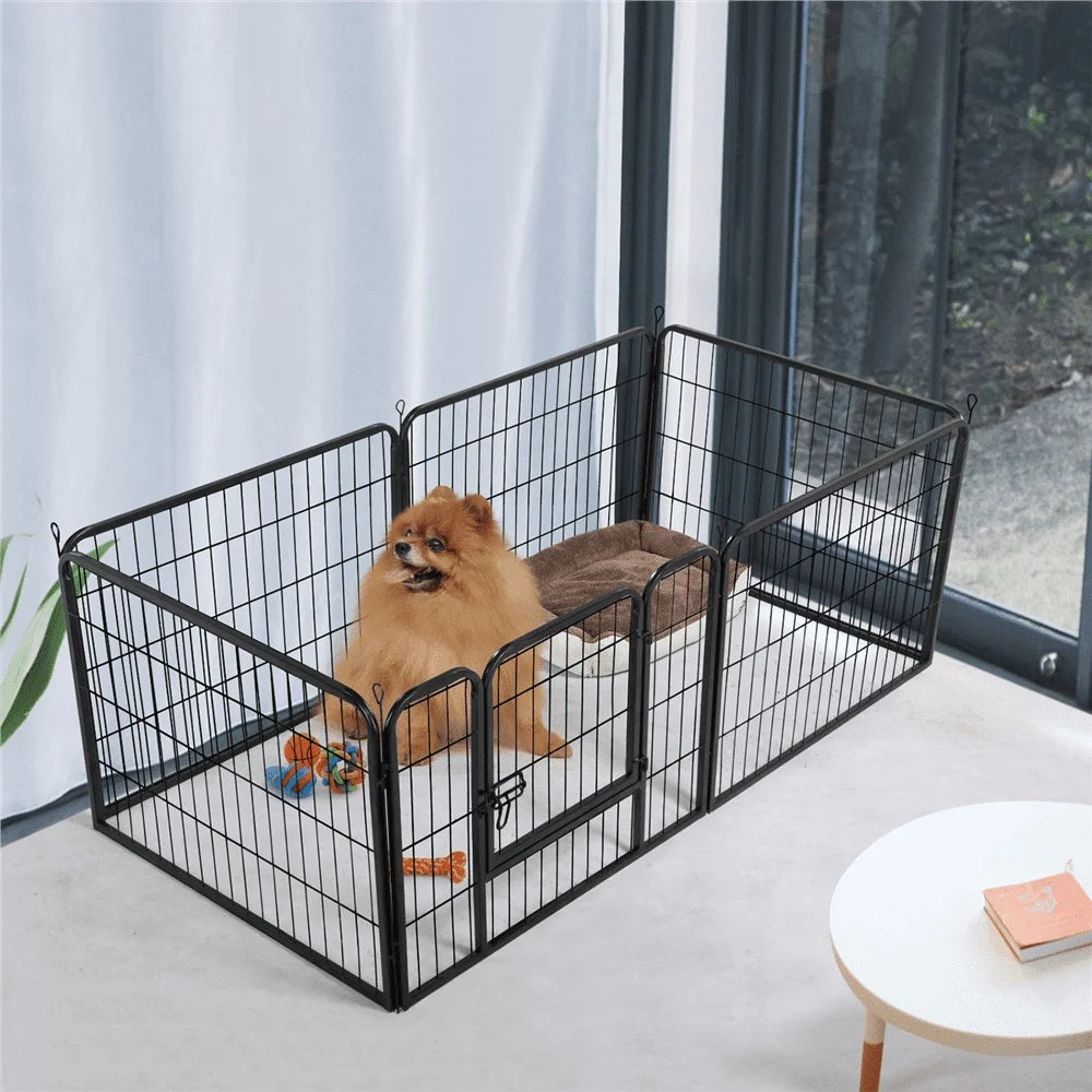 Heavy Duty 12 Panels Dog Playpen Pet Exercise Fence Indoor Outdoor Use Easy Setup Hexagon Shape Suitable Dogs Rabbits Ducks