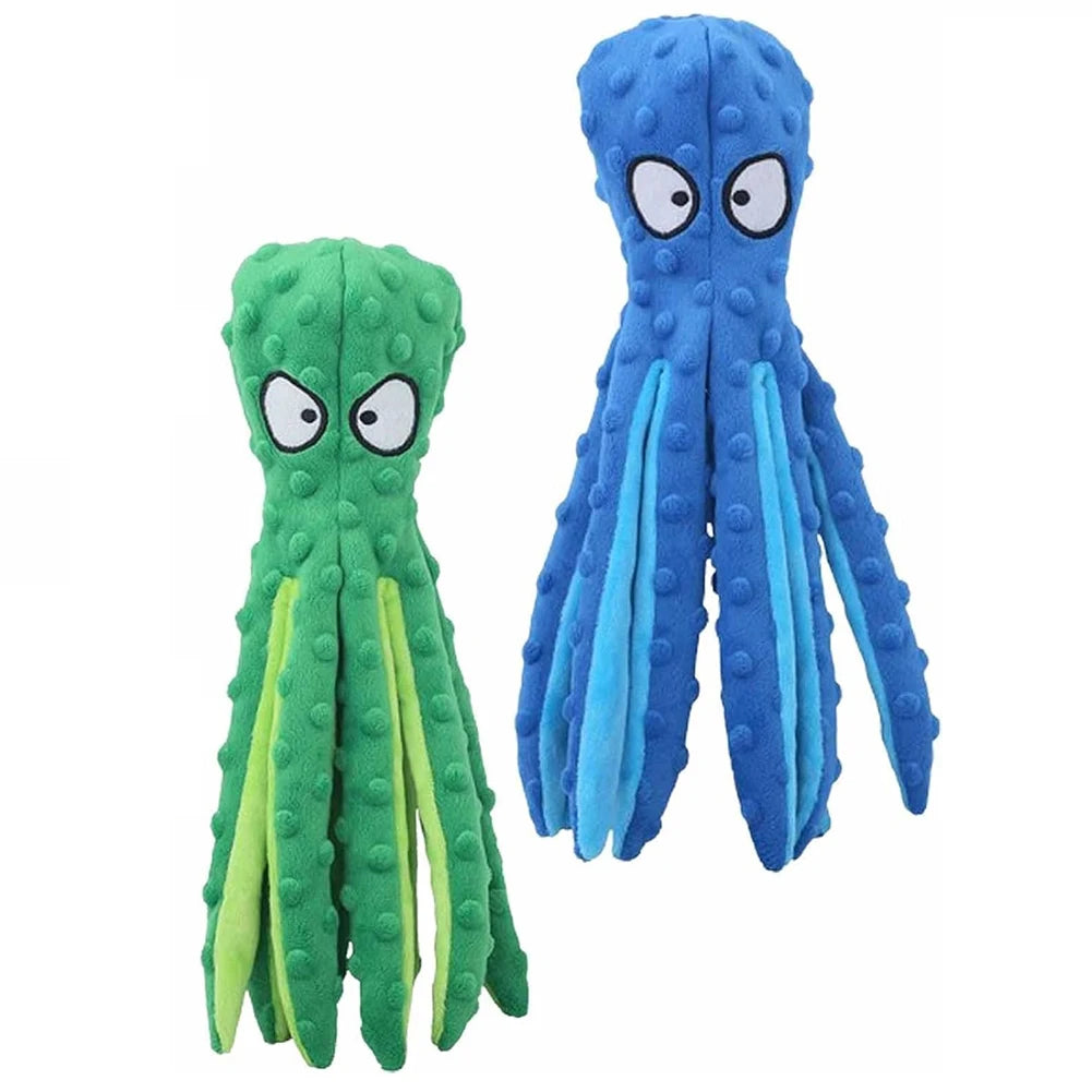 2Pcs Dog Vocal Toys Octopus Non-stuffed Soft Plush Toy Puppy Educational Teething Dog Chew Puppy Training Toys Pet Supplies