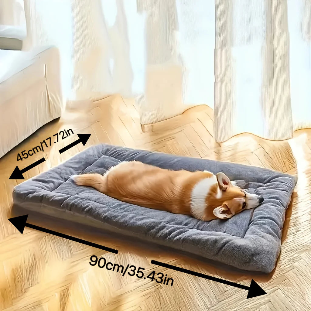 2025 Upgraded Extra-Large Plush Dog Sofa Bed – Thick, Soft Pet Mat for Small/Large Breeds, Durable, Cozy Comfort.