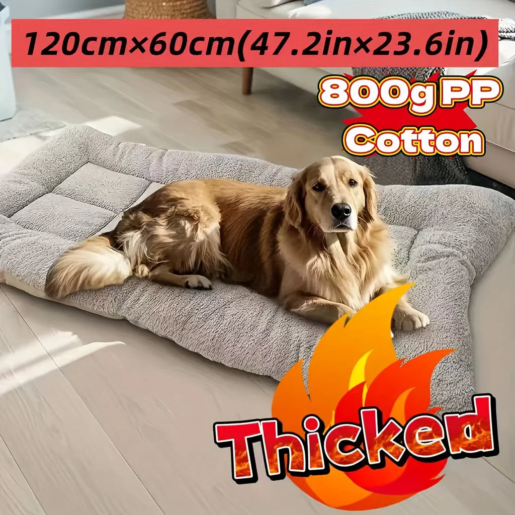 2025 Upgraded Extra-Large Plush Dog Sofa Bed – Thick, Soft Pet Mat for Small/Large Breeds, Durable, Cozy Comfort.