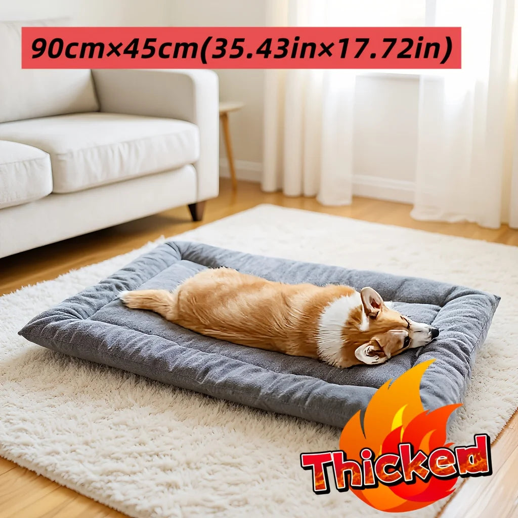 2025 Upgraded Extra-Large Plush Dog Sofa Bed – Thick, Soft Pet Mat for Small/Large Breeds, Durable, Cozy Comfort.