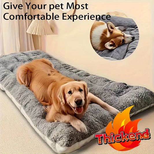 2025 Upgraded Extra-Large Plush Dog Sofa Bed – Thick, Soft Pet Mat for Small/Large Breeds, Durable, Cozy Comfort.