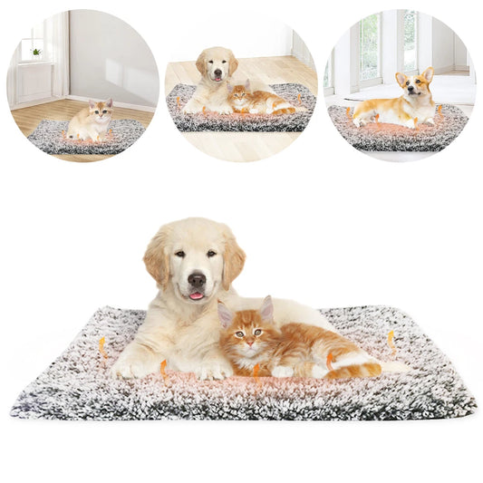 Self-Warming Cat Bed Pad Self-Heating Thermal Cat Dog Bed Mat Pet Warming Pad Soft Thickened Blanket Pad for Indoor Outdoor Pets