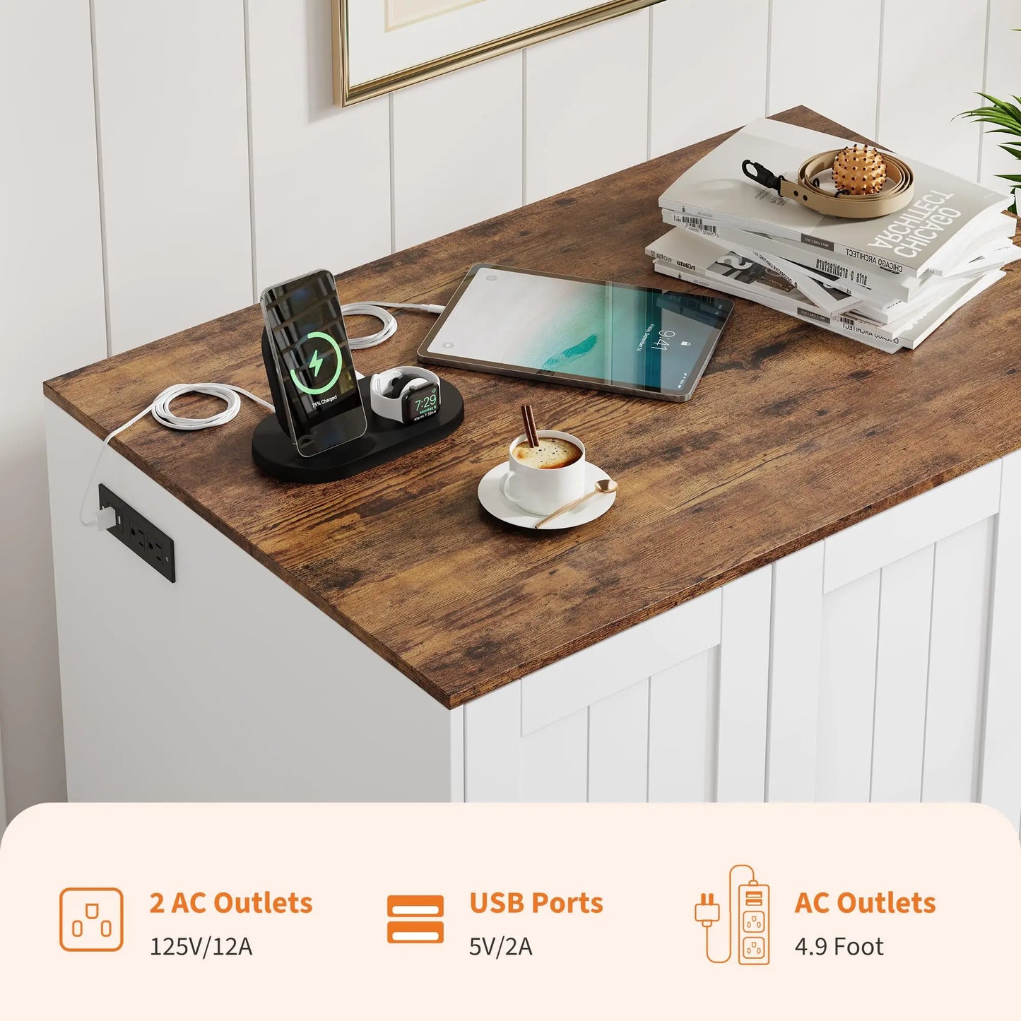 Cat Litter Enclosure For Litter Robot 3/4 Automatic Litter Box Dog-Proof Shelf Power Outlet Litter Collector Easy Assembly